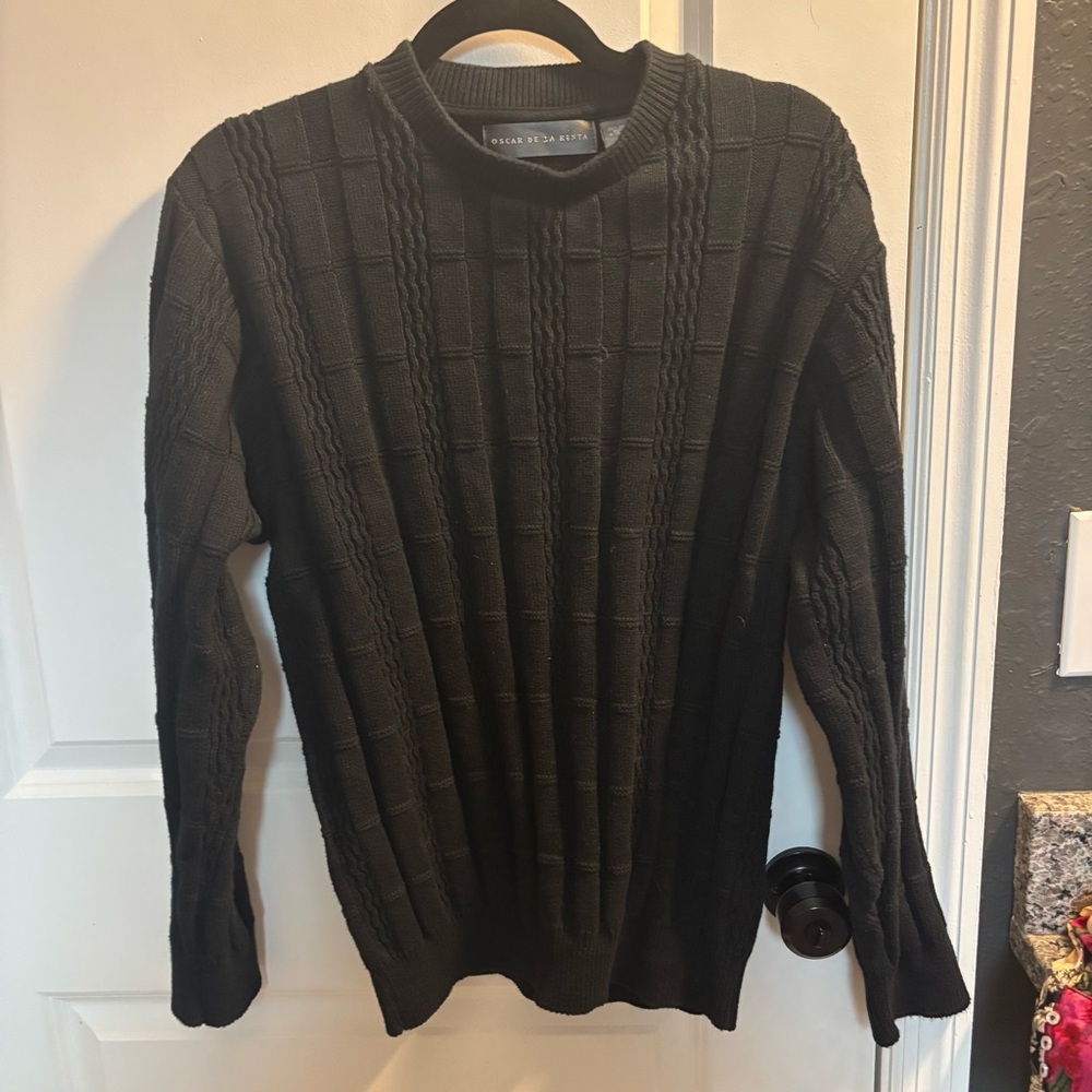 Oscar de la Renta Black Crewneck Sweater